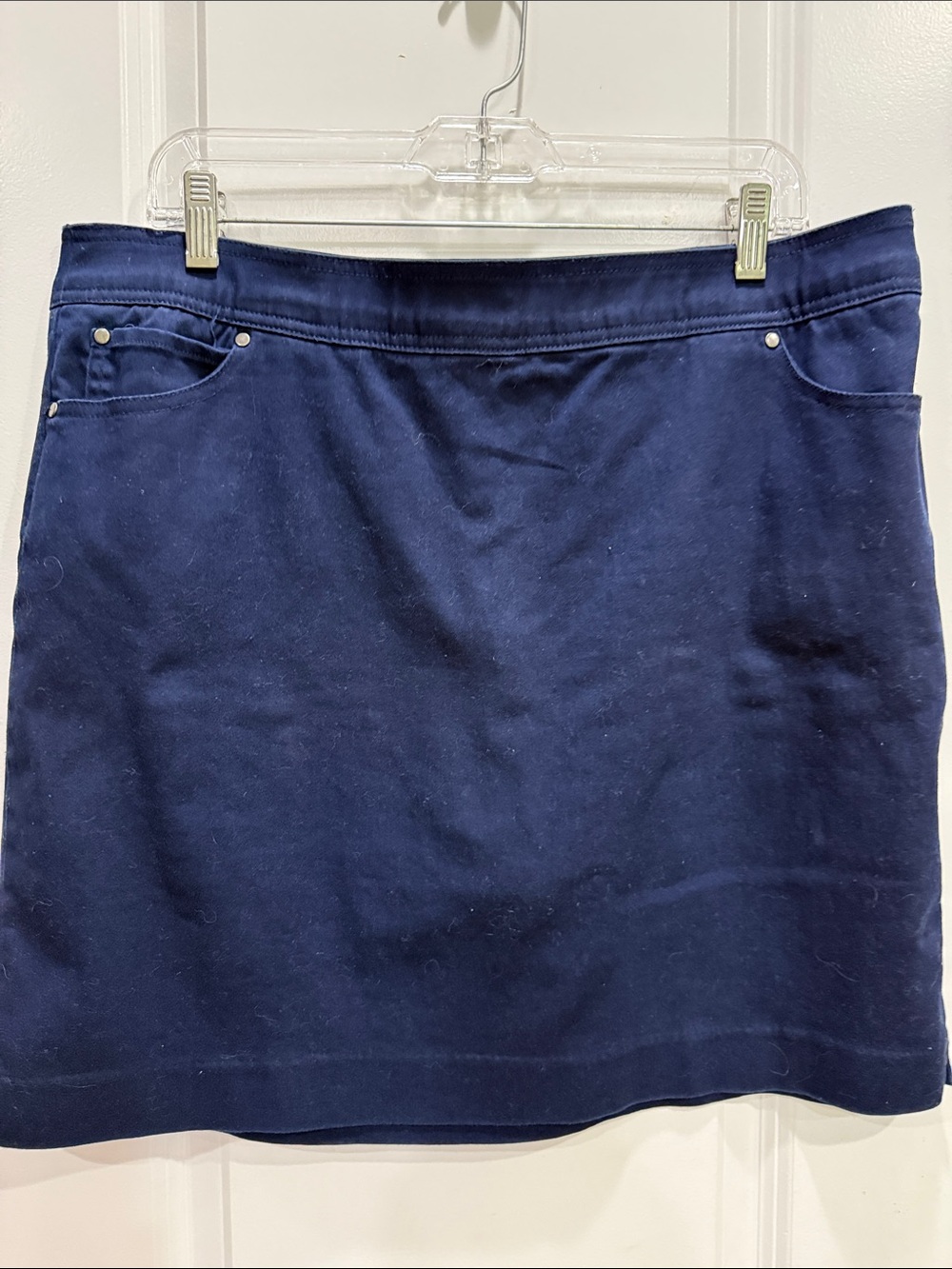 Kim Rogers Navy Pull-On Skort